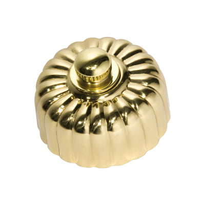 Tradco Fan Controller Fluted Polished Brass D55xP40mm