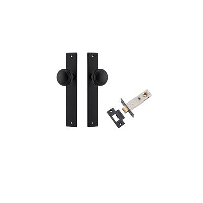 Iver Door Knob Paddington Rectangular Matt Black Passage Kit