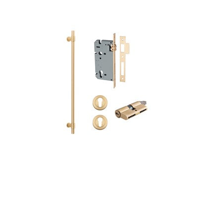 Iver Pull Handle Helsinki Brushed Brass CTC600mm Key / Key Entrance Kit