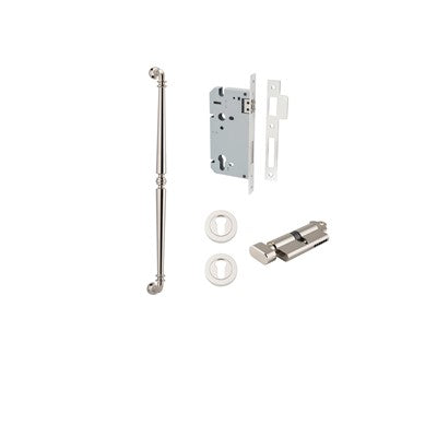 Iver Pull Handle Sarlat Polished Nickel CTC600mm Key / Thumb Entrance Kit