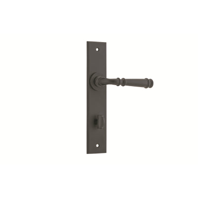 Iver Door Lever Verona Chamfered Privacy Pair Matt Black CTC85mm L122xP58mm BPH240xW50mm