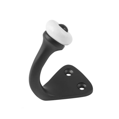 Tradco Robe Hook Porcelain Tip Matt Black H45xP70mm