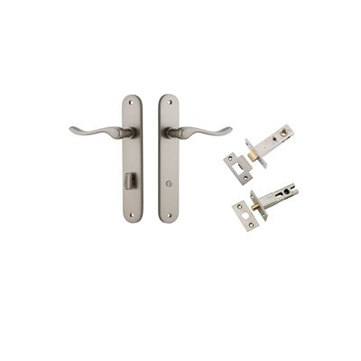 Iver Door Lever Stirling Oval Satin Nickel Privacy Kit