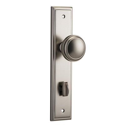 Iver Door Knob Paddington Stepped Privacy Pair Satin Nickel CTC85mm D55xP64mm BPH237xW50mm