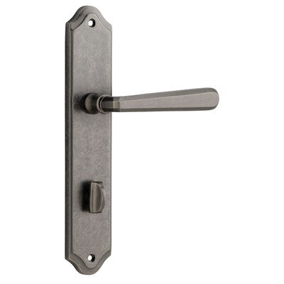 Iver Door Lever Copenhagen Shouldered Privacy Pair Distressed Nickel CTC85mm L120xP59mm BPH250xW48mm