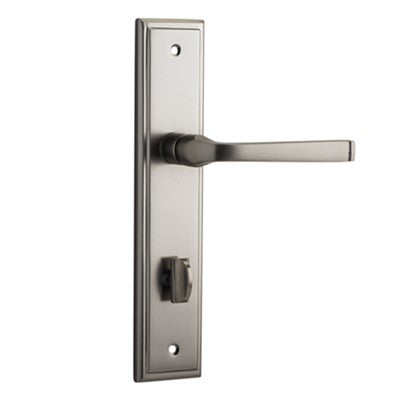 Iver Door Lever Annecy Stepped Privacy Pair Satin Nickel CTC85mm L117xP66mm BPH237xW50mm