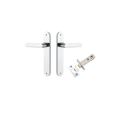 Iver Door Lever Osaka Oval Polished Chrome Passage Kit