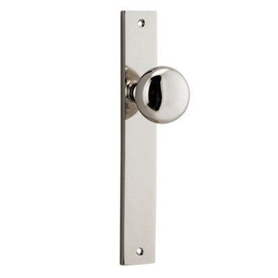 Iver Door Knob Cambridge Rectangular Latch Pair Polished Nickel D55xP60mm BPH240xW38mm