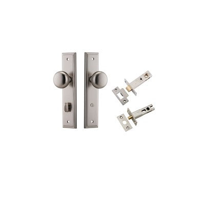 Iver Door Knob Cambridge Stepped Satin Nickel Privacy Kit