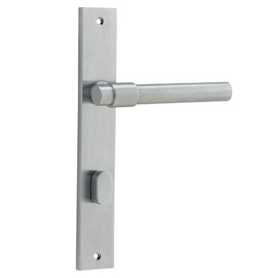 Iver Door Lever Helsinki Rectangular Privacy Pair Brushed Chrome CTC85mm L137xP58mm BPH240xW38mm