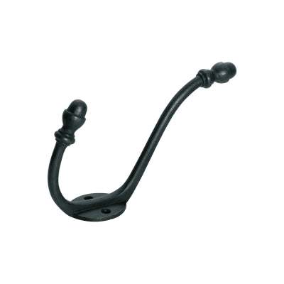 Tradco Hat & Coat Hook Acorn Large Iron Matt Black H150xP95mm