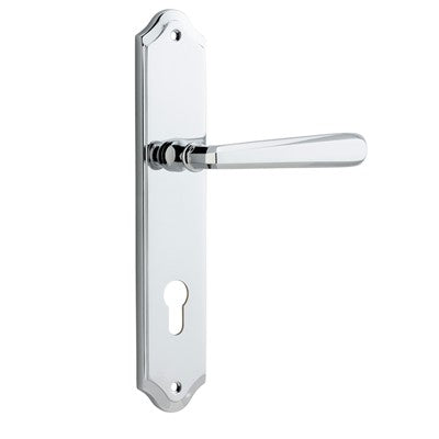 Iver Door Lever Copenhagen Shouldered Euro Pair Polished Chrome CTC85mm L120xP59mm BPH250xW48mm