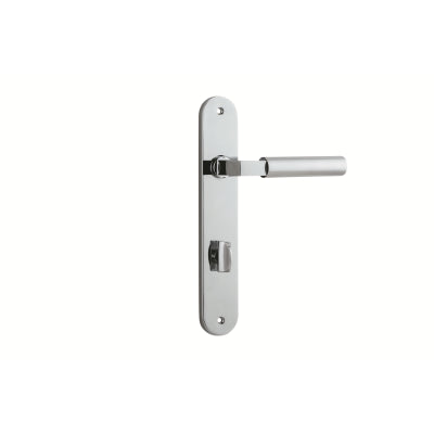 Iver Door Lever Berlin Oval Privacy Pair Polished Chrome CTC85mm L120xP57mm BPH240xW40mm