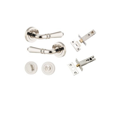 Iver Door Lever Sarlat Rose Round Polished Nickel Privacy Kit