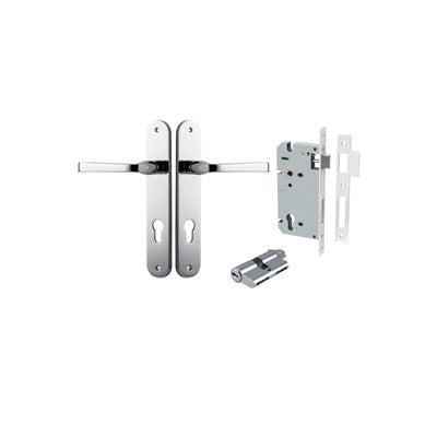 Iver Door Lever Annecy Oval Polished Chrome Key / Key Entrance Kit