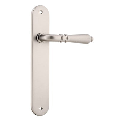 Iver Door Lever Sarlat Oval Latch Pair Satin Nickel L111xP53mm BPH240xW40mm