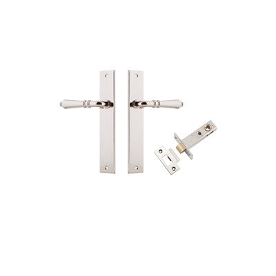 Iver Door Lever Sarlat Rectangular Polished Nickel Passage Kit