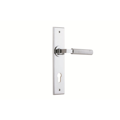 Iver Door Lever Brunswick Chamfered Euro Pair Polished Chrome CTC85mm L120xP59mm BPH240xW50mm