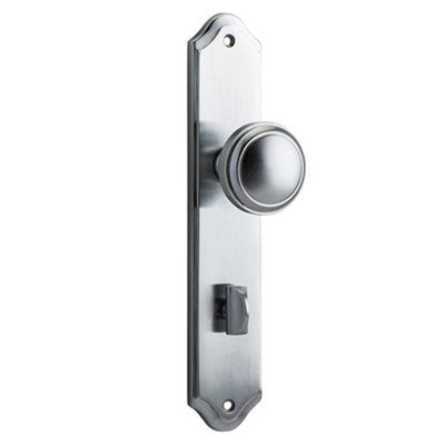 Iver Door Knob Paddington Shouldered Privacy Pair Brushed Chrome CTC85mm D55xP63mm BPH250xW48mm