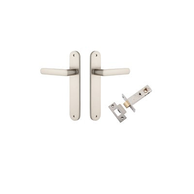 Iver Door Lever Osaka Oval Satin Nickel Passage Kit