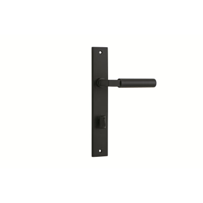 Iver Door Lever Berlin Rectangular Privacy Pair Matt Black CTC85mm L120xP57mm BPH240xW38mm