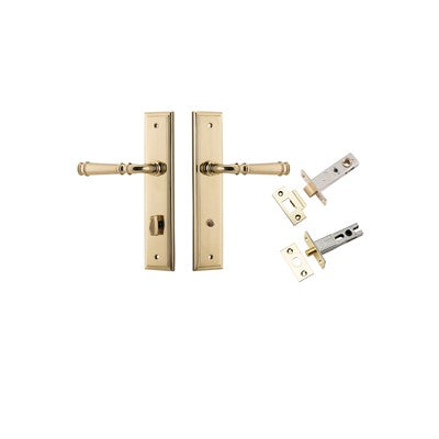 Iver Door Lever Verona Stepped Polished Brass Privacy Kit