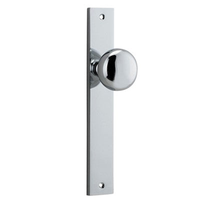 Iver Door Knob Cambridge Rectangular Latch Pair Polished Chrome D55xP60mm BPH240xW38mm