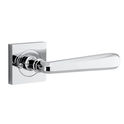 Iver Door Lever Copenhagen Rose Square Polished Chrome Inbuilt Privacy Kit