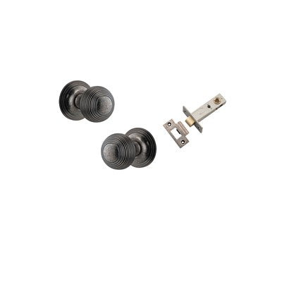 Iver Door Knob Guildford Rose Round Distressed Nickel Passage Kit