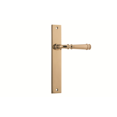 Iver Door Lever Verona Rectangular Latch Pair Polished Brass L122xP56mm BPH240xW38mm