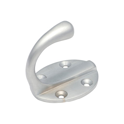 Tradco Robe Hook Single Oval BP Satin Chrome H50xP42mm