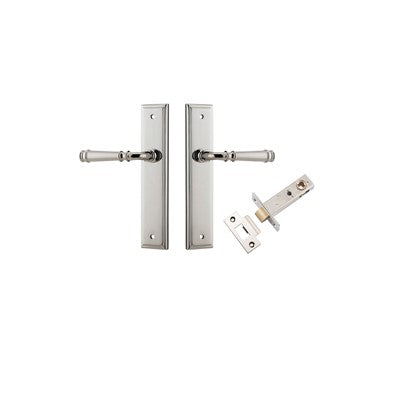 Iver Door Lever Verona Stepped Polished Nickel Passage Kit