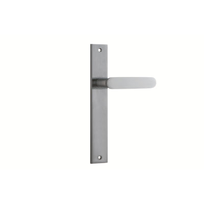 Iver Door Lever Bronte Rectangular Latch Pair Brushed Chrome L117xP53mm BPH240xW38mm