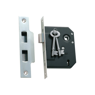 Tradco Mortice Lock 3 Lever Satin Chrome CTC57mm Backset 57mm