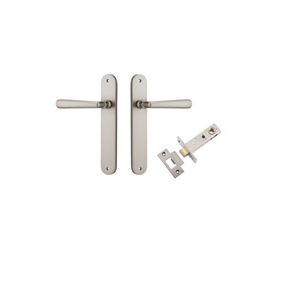 Iver Door Lever Copenhagen Oval Satin Nickel Passage Kit