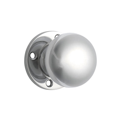 Tradco Door Knob Retro Fit Round Rose Pair Chrome Plated D54xP59mm BP60mm