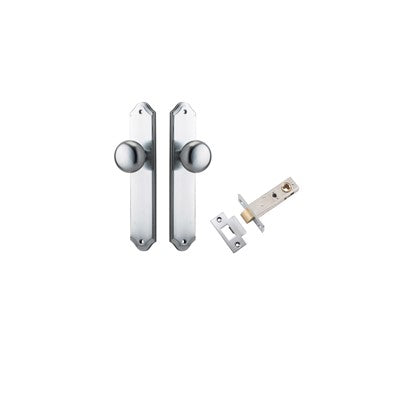 Iver Door Knob Cambridge Shouldered Brushed Chrome Passage Kit