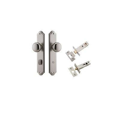 Iver Door Knob Cambridge Shouldered Satin Nickel Privacy Kit