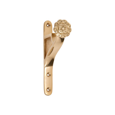 Tradco Curtain Bracket End Polished Brass ID19mm