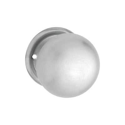 Tradco Door Knob Plain Round Rose Pair Satin Chrome D54xP53mm BP54mm
