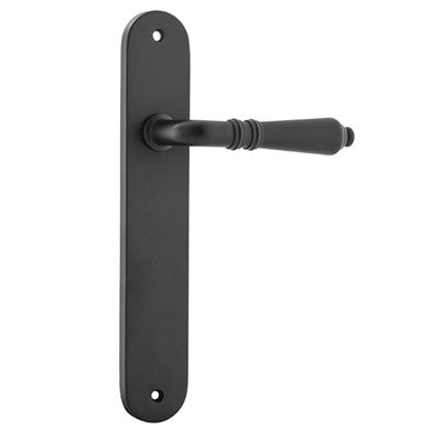 Iver Door Lever Sarlat Oval Latch Pair Matt Black L111xP53mm BPH240xW40mm