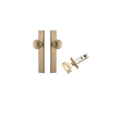 Iver Door Knob Paddington Rectangular Brushed Brass Passage Kit