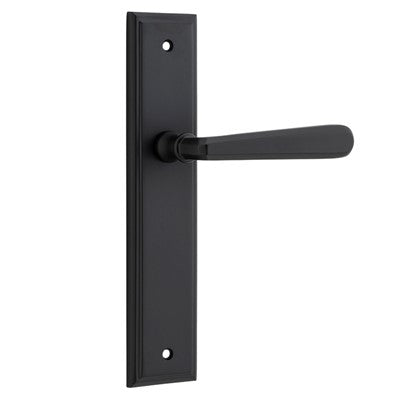 Iver Door Lever Copenhagen Stepped Latch Pair Matt Black L120xP60mm BPH237xW50mm