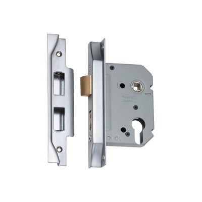 Tradco Mortice Lock Euro Rebated Satin Chrome CTC47.5mm Backset 57mm