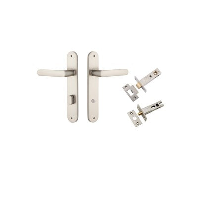 Iver Door Lever Osaka Oval Satin Nickel Privacy Kit