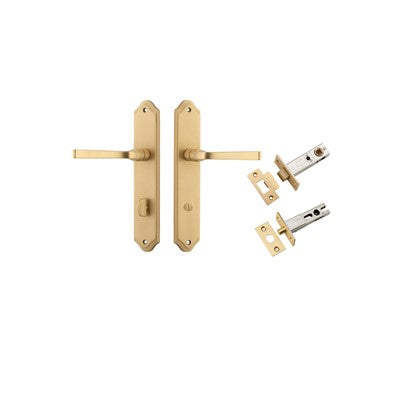 Iver Door Lever Annecy Shouldered Brushed Brass Privacy Kit