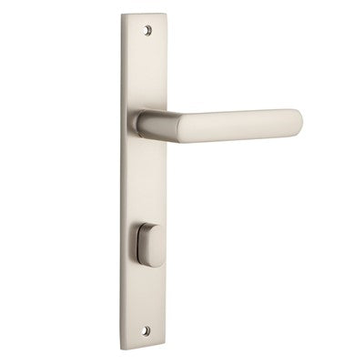 Iver Door Lever Osaka Rectangular Privacy Pair Satin Nickel CTC85mm L120xP52mm BPH240xW38mm