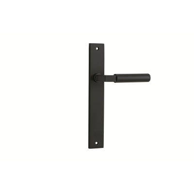 Iver Door Lever Berlin Rectangular Latch Pair Matt Black L120xP57mm BPH240xW38mm