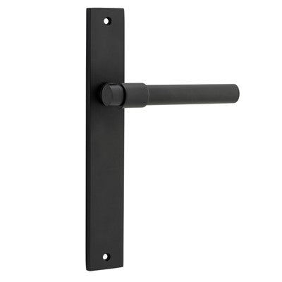 Iver Door Lever Helsinki Rectangular Latch Pair Matt Black L137xP58mm BPH240xW38mm