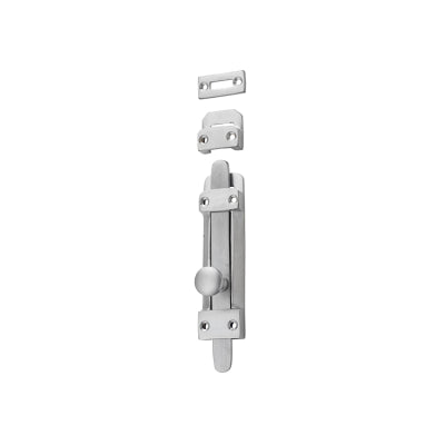 Tradco Tower Bolt Satin Chrome H118xW32mm